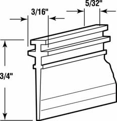 5414867 3/4 in. H x 5/32 in. W Clear Frameless Shower Door Bottom Seal