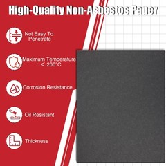 Anglekai 3PCS/ 6PCS Gasket Material Sheet, Non-Asbestos Exhaust Dark Grey