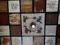 (40 sq. ft.)Corrugated Metal Sheets 2×2 Ceiling Tiles Rustic Farmhouse Decor