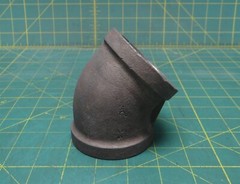 2″ NPT 5C Forged Steel 45° Elbow Fitting, 4.25″ Height, 4″ Length, 3.25″ Width