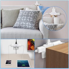3 Pack AC Flat Wall Outlet Extender Plug Adapter Outlet, 3 Piece, White