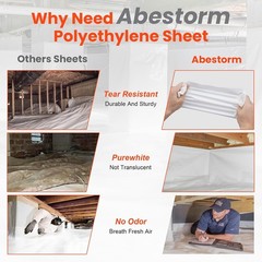 ABESTORM Crawlspace Vapor Barrier 10mil 10’x100′ Coverage 1000sqft Encapsulation