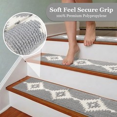 Tanvill Stair Treads For Wooden Steps Non-Slip Peel And Stick Carpet Stair