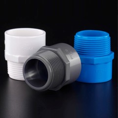 PVC Straight Threaded Nipple BSP Pipe Straight Connector Pipe Fitting 20mm-110mm