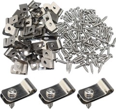 Wire Fence Clips Metal 100 Pcs Clamps Stainless Steel M x 100PCS, Silver