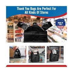 Fuxury 500 Count Plastic T-shirt Bags Black 11.5″ x 6.5″ x 21″, Grocery, Tras…