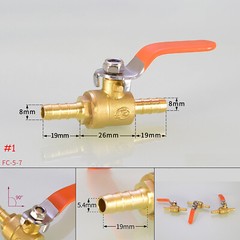 8-12mm Ball Valve Hose Tail End Joiner Water Gas Fuel Line Shut-off Pipe Fitting