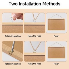 Cork Bulletin Board, 36×24 Inches Hanging Cork Board Wooden Framed with Pins …