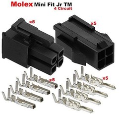 Molex 4-Pin Black Connector Pitch 4.20mm.0165″ w/18-24 AWG Pin Mini-Fit Jr ͐