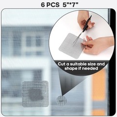 Secopad 5″ x 7″ Black/Grey Screen Repair Kit, 6 PCS Window 5 IN X 7 IN, Black