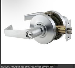 SCHLAGE LOCK ND50 PD RHO 626 GRADE 1 , ENTRY FUNC LEVER , Satin Chrome