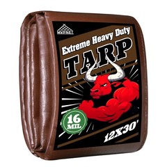 Tarp 12x30ft Heavy Duty Waterproof 16 Mil Tarps,UV-Resistant,Tear-Proof,Black…