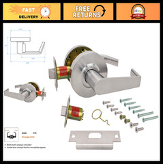 Commercial Grade 2 Cylindrical Lever Lockset, ADA Compliant, UL Rated, Satin Chr