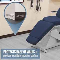 Self-Stick Vinyl Wall Base 4In x 20Ft Flexible Durable Edge Protector Easy Clean