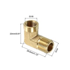 G 1/4 Inch Male x G 1/8 Inch Female 90 Degree Elbow