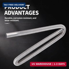 23.6 Inches Stainless Steel Exhaust Hose, 2.5cm/ 1 In Fuel Tank Diesel Gas Vent