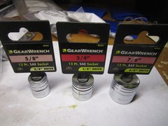 Gearwrench 3/8″ Drive 5/8″ 3/4″ and 7/8″ SAE Socket 12 Points LOT of 3