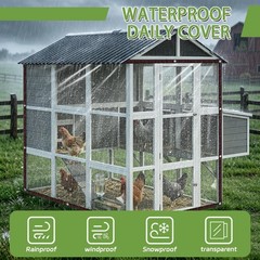 Clear Tarp with Grommets 8×12 ft, 2 Pack 10 Mil Waterproof Vinyl Black Border