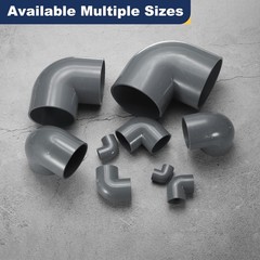4 Pcs 1.5 Inch 90 Degree Elbow Pipe Fittings 2 Way, Grey
