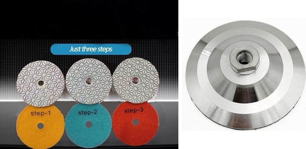 5″ diamond polishing pad 3 Step 4 granite marble sandstone wet polisher grinder
