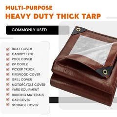 Keten Tarps Heavy Duty Waterproof 10X20Ft, 10 Mil Thick Multipurpose Poly Tar…
