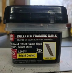 Grip-Rite 3” x .120” Angled Strip Framing Nails 28 deg Smooth Shank 1000 pk