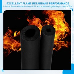3Pcs 1-1/4″ (32mm) ID x 3.3Ft x 0.59″ Pipe Insulation Foam Tube Black
