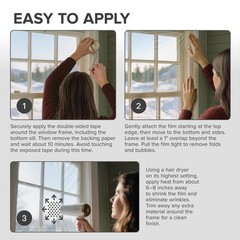 X-Protector Window Insulation for Winter – 42in x 62in (9 Pack), Transparent