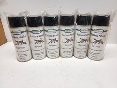 Lot 15 Patina Stain Spray Cans 12oz, Brown, Black and Yellow