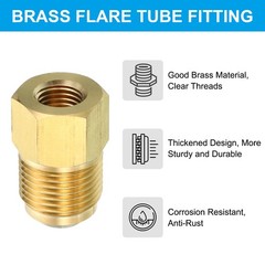 2 Pcs 1/4″ Female Flare x 1/2″ Male Flare Connector HVAC Adapter Reducing Brass