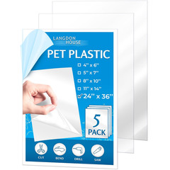 – PET Flexible Plastic Glass Panels – 24X36 X 0.03 Inch, Clear, 5 Pack – Thin Pl