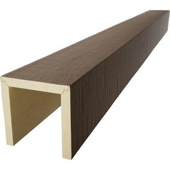 Ekena Millwork Timberthane Rough Cedar Faux Wood Beam 3-Sided U-Beam 6W X 4H X