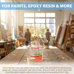 Complete Paint Mixing Kit – 12 Cups with Lids & Strainers for Precision Mixing