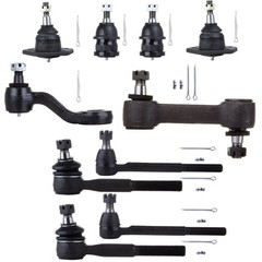Idler Arm Inner Outer Tie Rods Lower Upper Ball Joint Pitman Arm Kit Set of 10