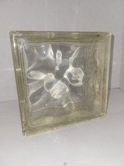 Corning Decora Glass Block 7.75X7.76X3 7/8″ RETIRED Wavy Brick USA