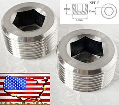 2pcs 1″ NPT Thread SS304 Allen Socket Pipe Pressure Plug Hydraulic Fittings Usa!