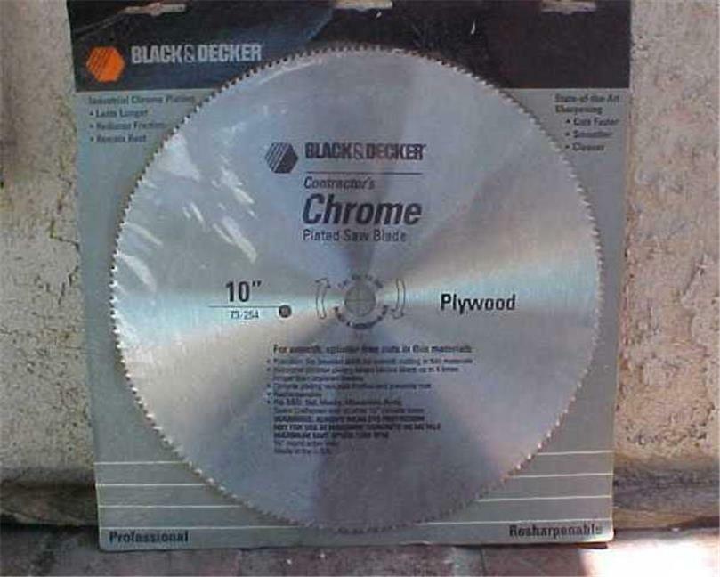 NEW NOS BLACK & DECKER 10″ CONTRACTORS CHROME PLATED SAW BLADE 73-264 PLYWOOD