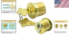 SC1 Keyway Brass Cylinder Lock – 2 Pack, 1 1/8″ Length for Home & Commercial Use