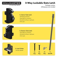 Key Lockable 2 Way Gate Latch,Key Operates on Both Sides of Gate,2 Sided Gate…