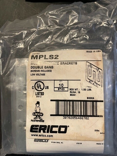Erico Caddy MPLS2 Low Voltage Double Gang Screw On Bracket (10 pc)