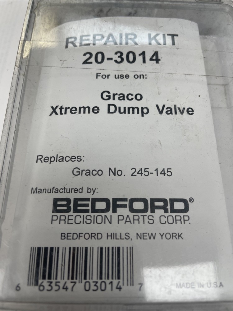 Bedford 20-3014 Dump Bleed Valve Repair Kit Replaces Graco 245-145 245145