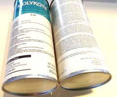 Dupont Molykote G-N Anti-Friction Coating Spray Lot Of 2 Spray Cans 11oz. New
