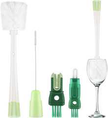 5 in 1 Water Bottle Brushes for Cleaning, Easily Cleans the Cup Mouth, Lid, Bott