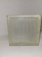 RETIRED GLASS BLOCK, Came Out Of USA Home, Lined, 7.75×7.75×3 7/8 In