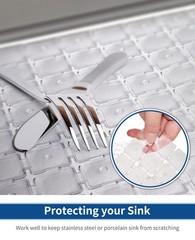 Bligli Sink Mat for Stainless Steel/Ceramic 11.8 x 15.7 inches, Transparent