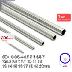 Aluminium Pipe 1mm Thickness 3-20mm OD Straight 300mm Long Round Tubing 6063