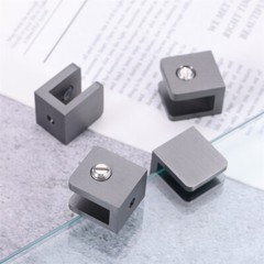 4/12Pcs Glass Clamps w Screws Matte Black for Glass Shelves Bathroom Shower Room