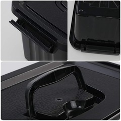 6 Quart Black Plastic Storage Latching Box Bin with Handles, 6 Packs
