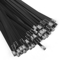Black Metal Zip Ties Heavy Duty, WORKTOOL Stainless Steel Cable Ties 15.8″ Lo…