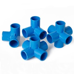 1/2″ 3/4″ 1″ 1.2″ 1.5″ PVC 3/4/5/6-Way Elbow Connector Pipe Fittings Blue White